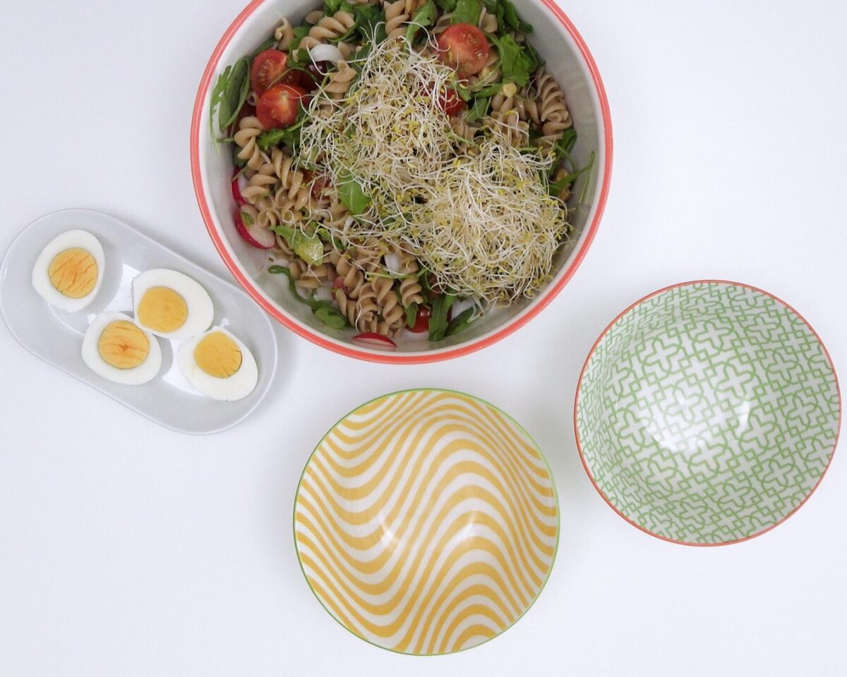 Ensalada de pasta integral. Receta fácil, sana y deliciosa