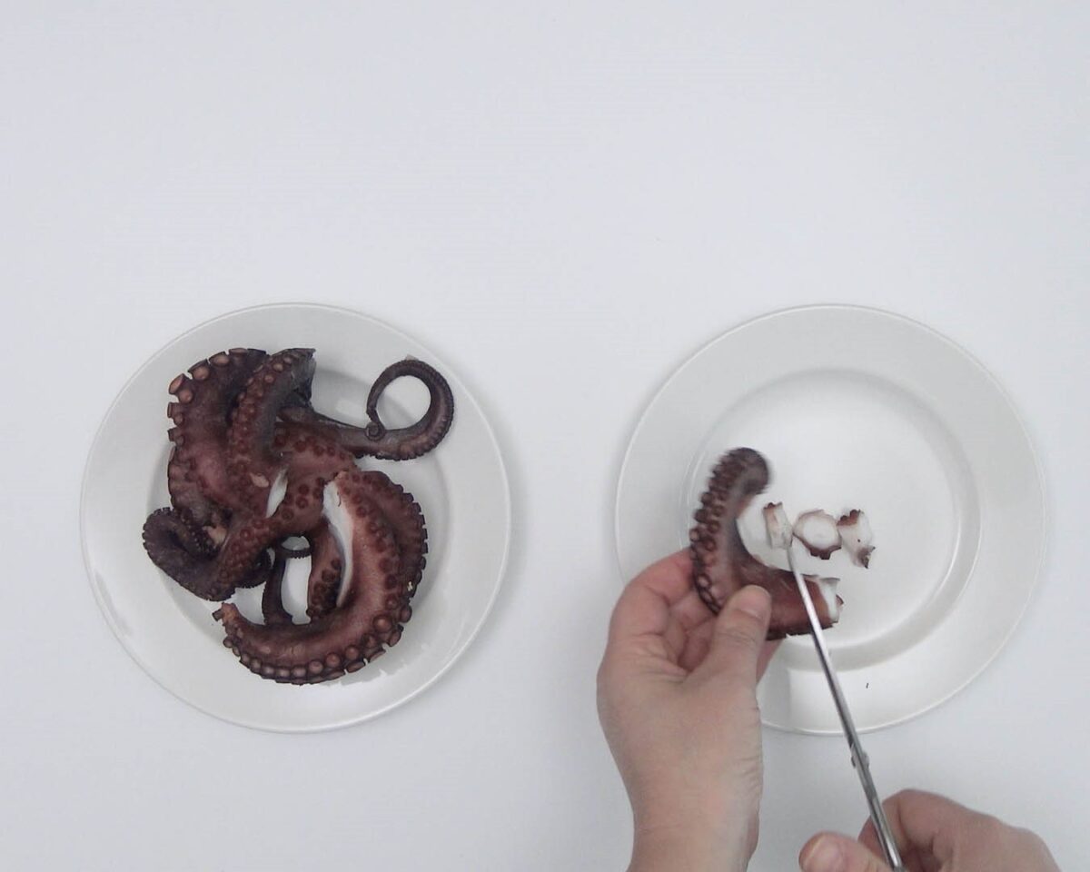 Pulpo con gambas al ajillo