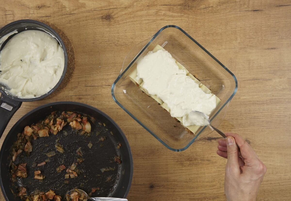 Canelones de lacón con grelos