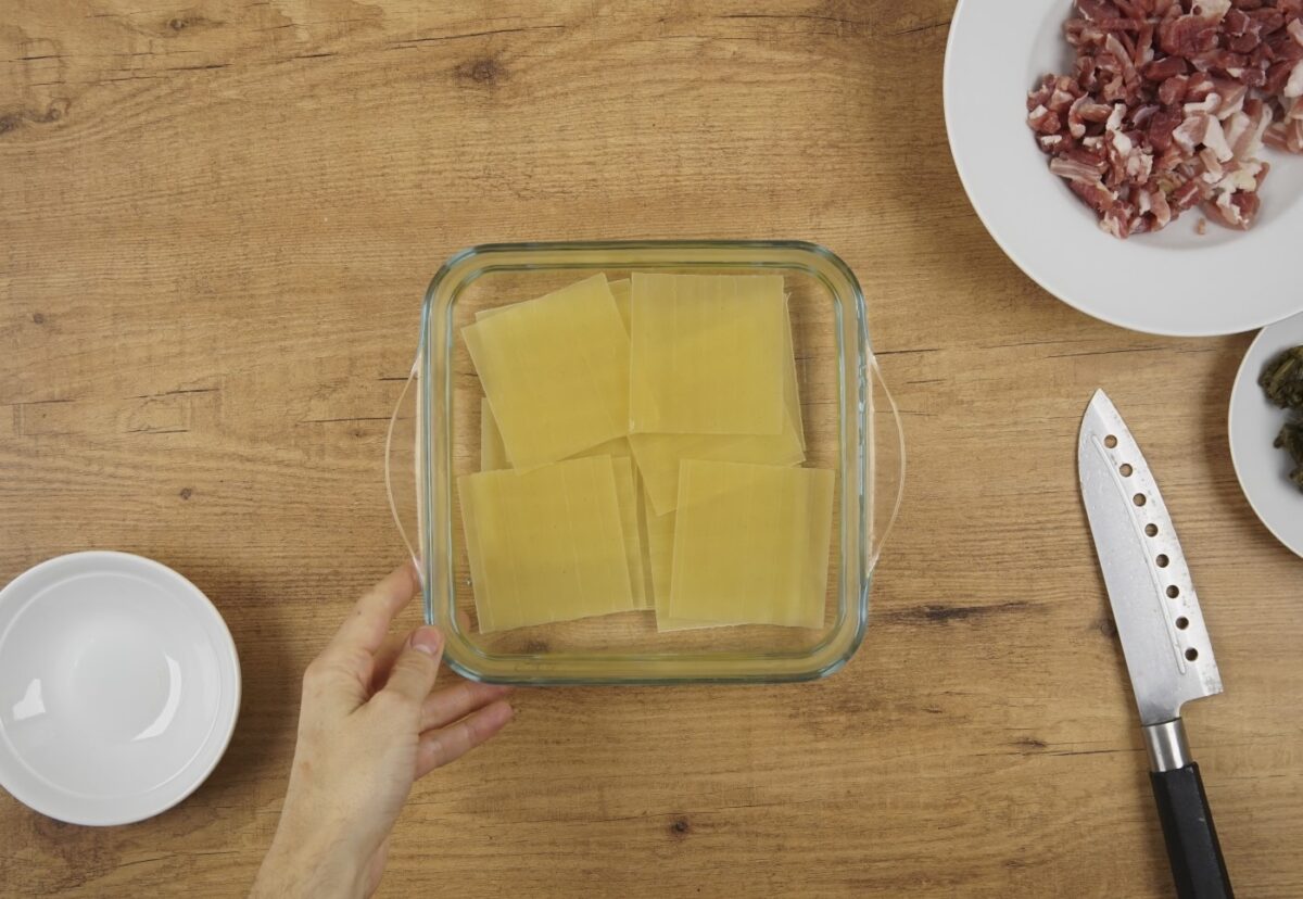 Canelones de lacón con grelos
