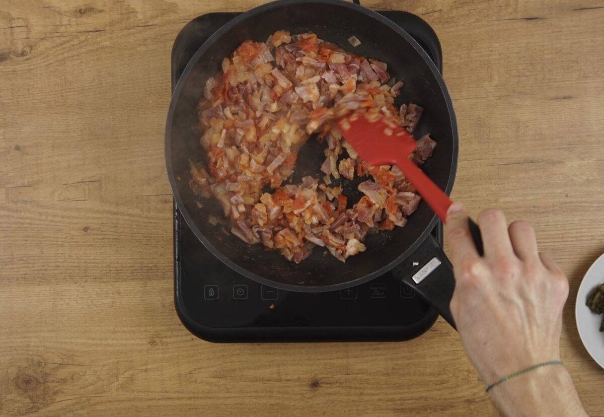 Canelones de lacón con grelos