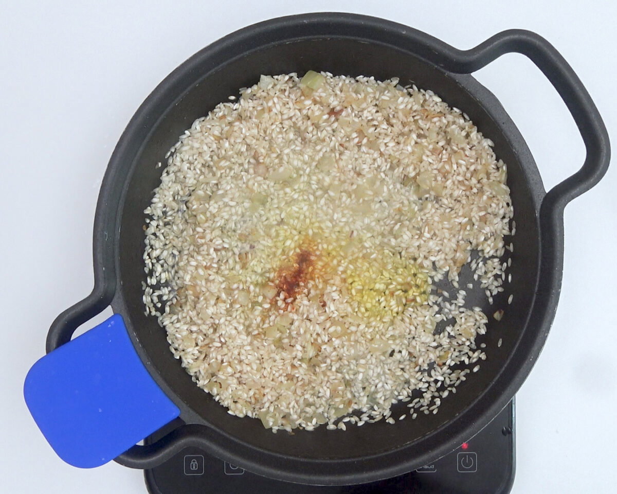 Risotto con pollo. Receta italiana paso a paso