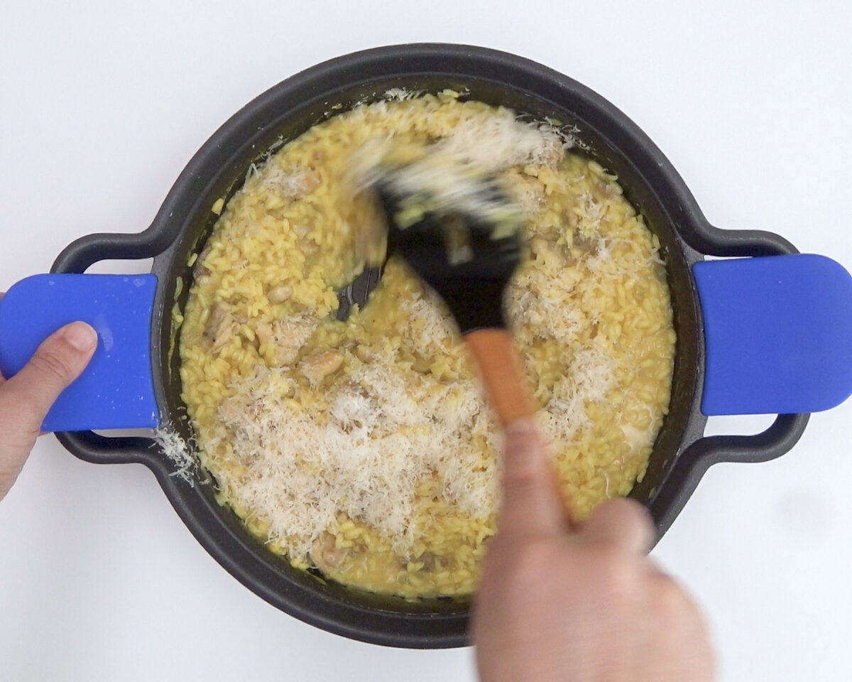 Risotto con pollo. Receta italiana paso a paso