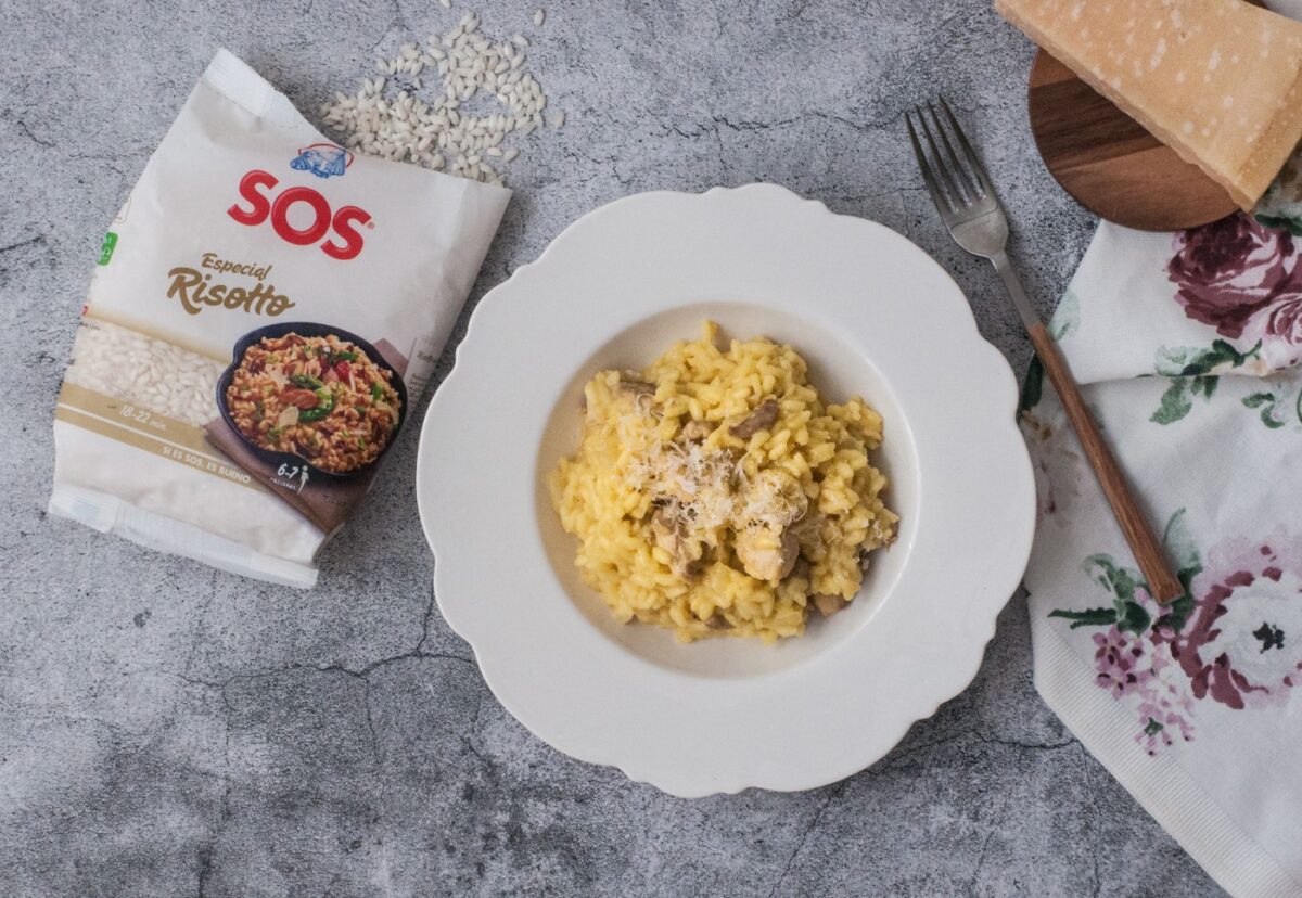 Risotto con pollo. Receta italiana paso a paso