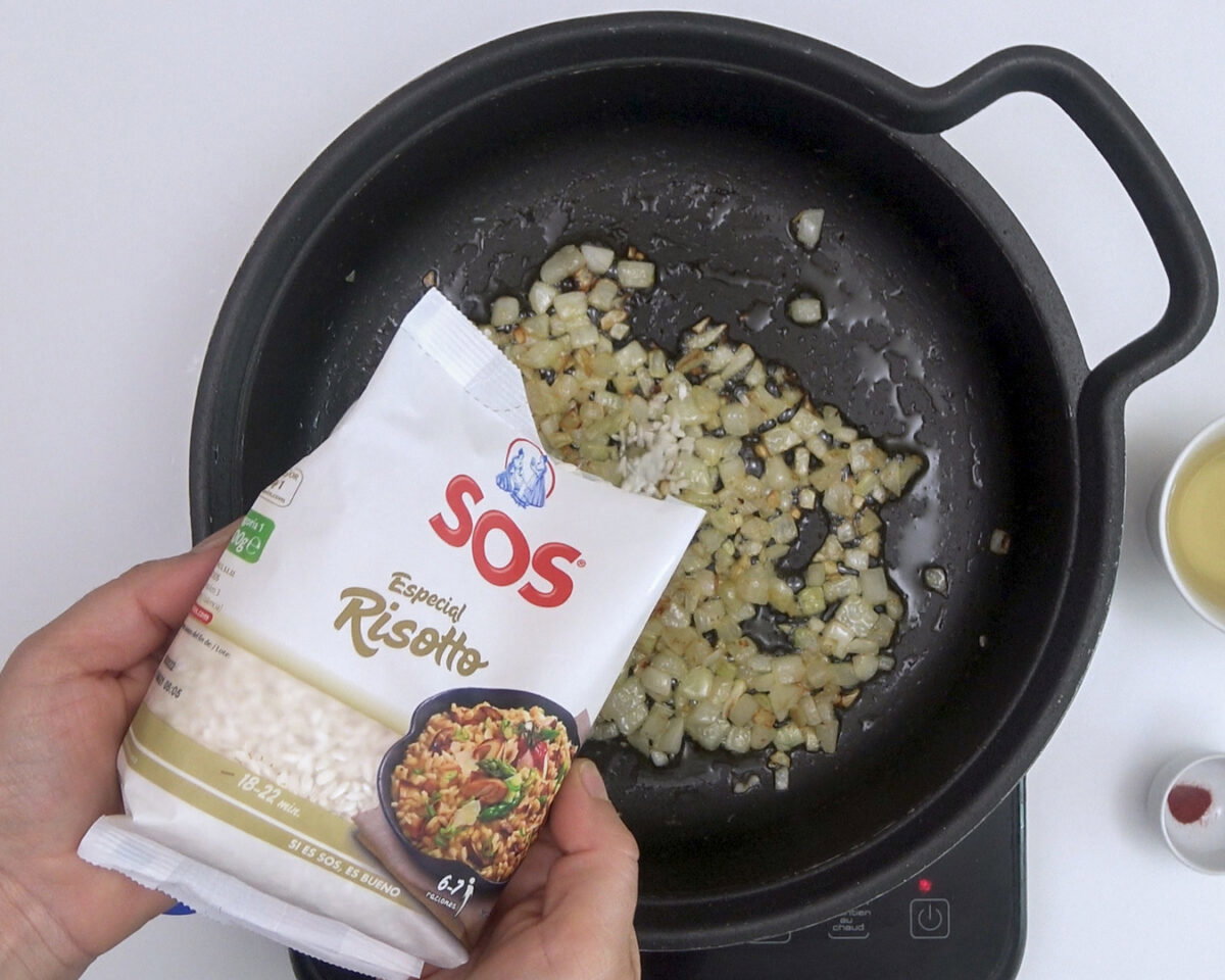 Risotto con pollo. Receta italiana paso a paso