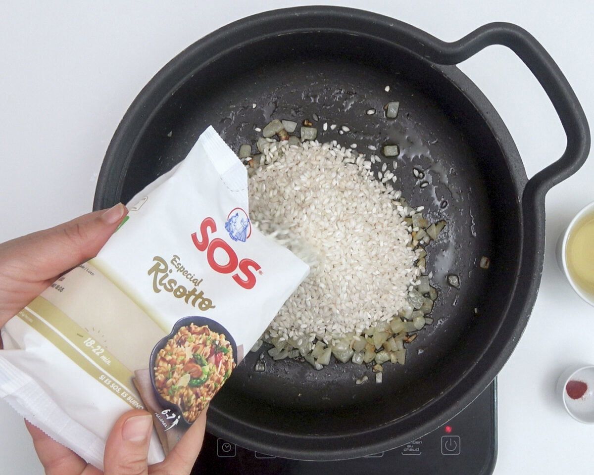 Risotto con pollo. Receta italiana paso a paso
