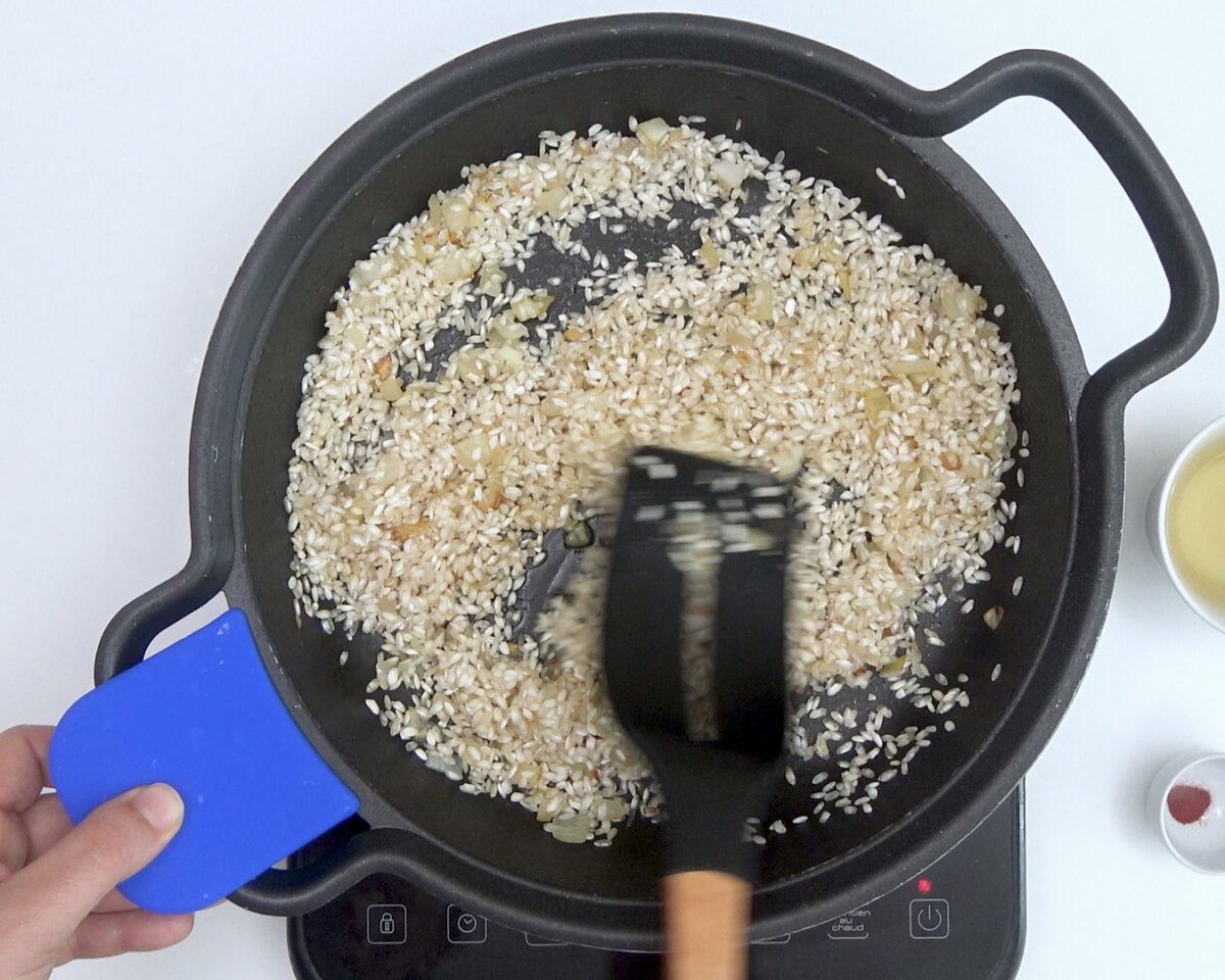 Risotto con pollo. Receta italiana paso a paso