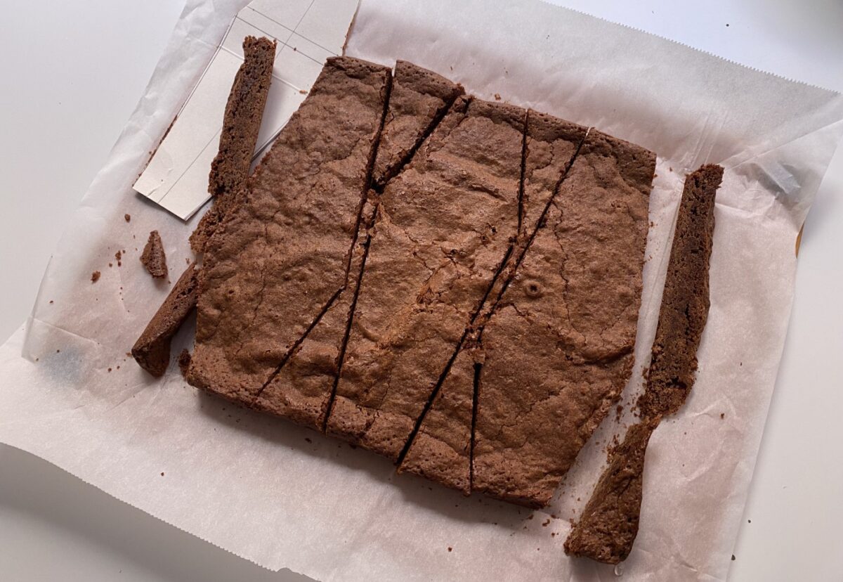 Brownies de chocolate en forma de ataúd para Halloween