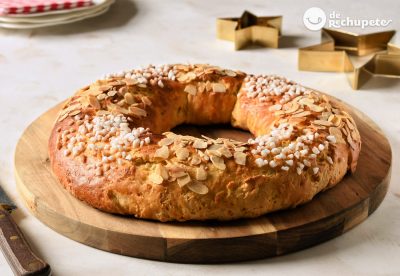 Roscón de Reyes casero sin gluten, deliciosamente esponjoso