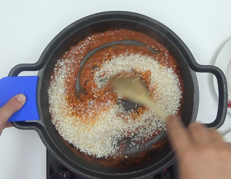 Arroz caldoso con carabineros