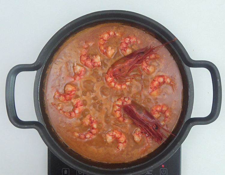 Arroz caldoso con carabineros