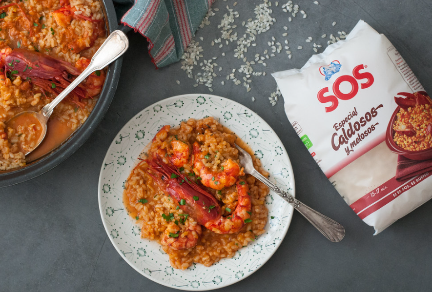 Arroz caldoso con carabineros
