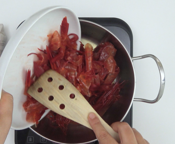 Arroz caldoso con carabineros