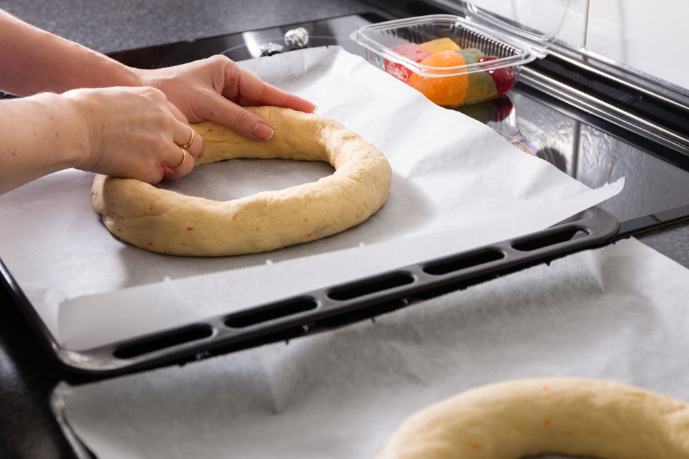 Preparación del Roscón de Reyes