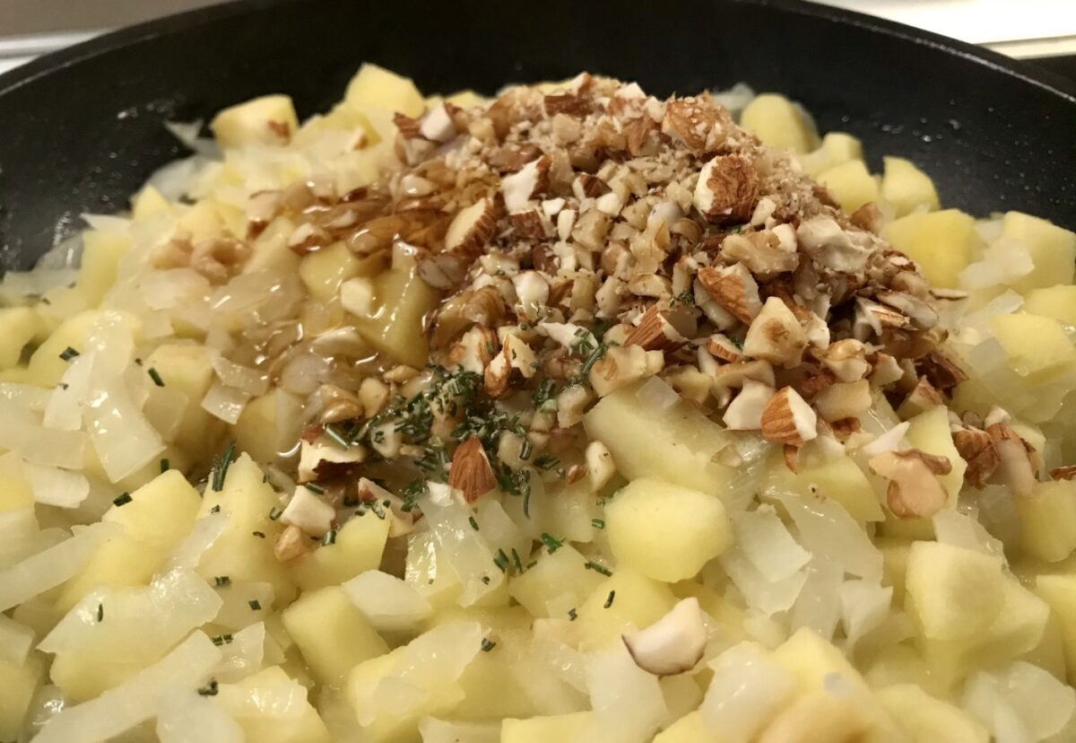 Redondo de cerdo relleno de manzana y nueces