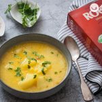 Caldo de papas, arroz y cilantro. Receta tradicional canaria del caldo macho
