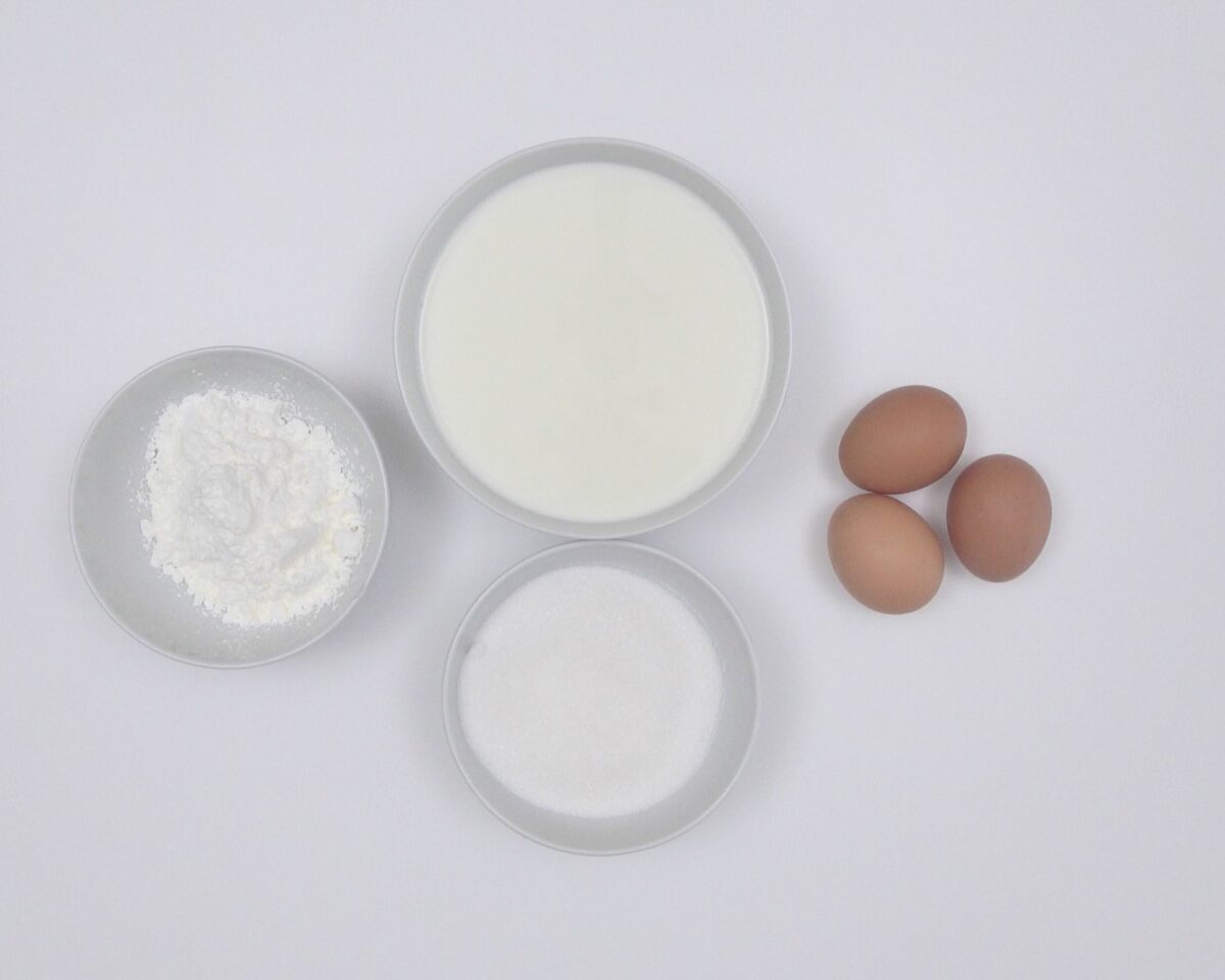 Crema pastelera con harina de arroz, sin gluten y sin lactosa