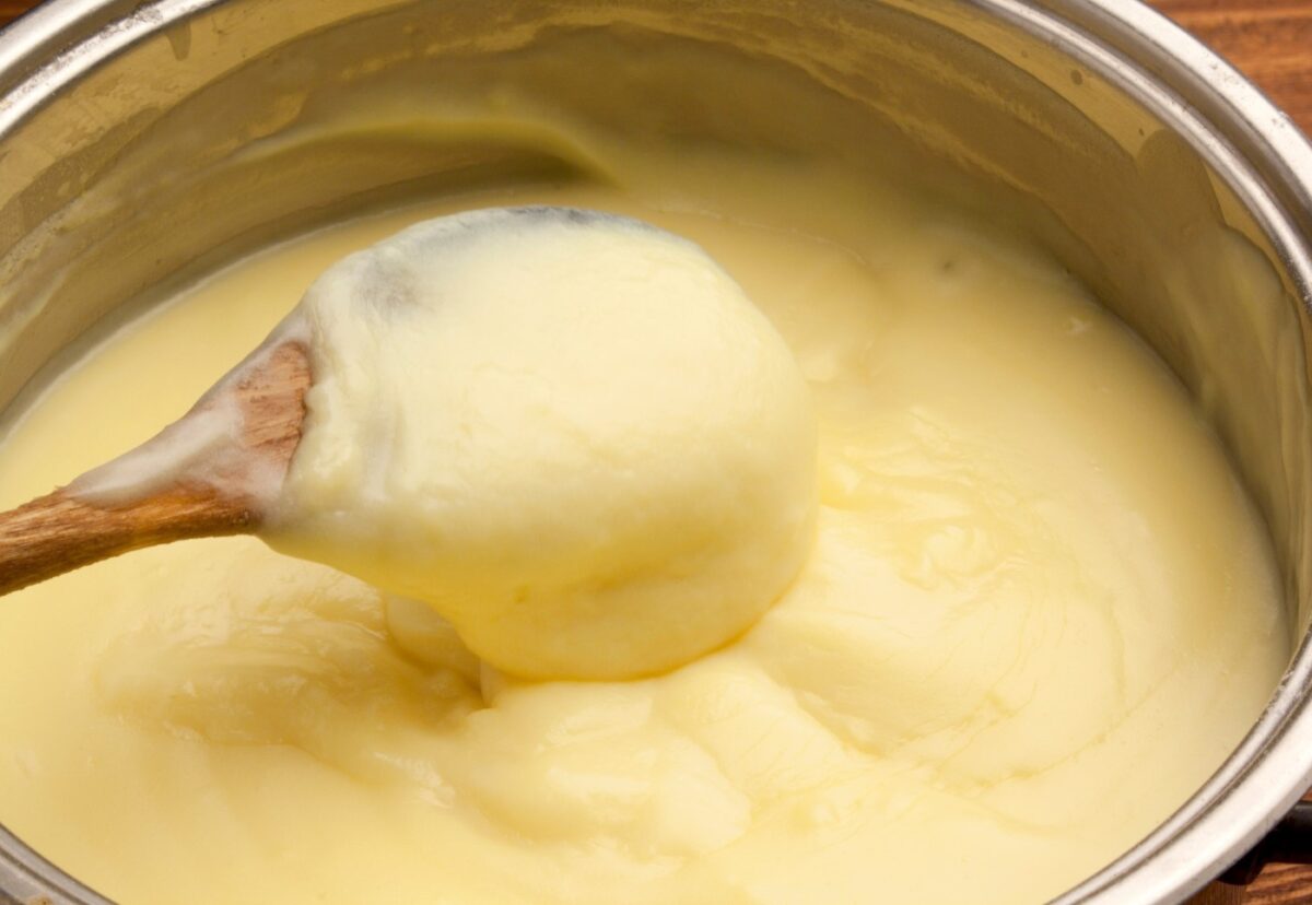 Crema pastelera con harina de arroz, sin gluten y sin lactosa
