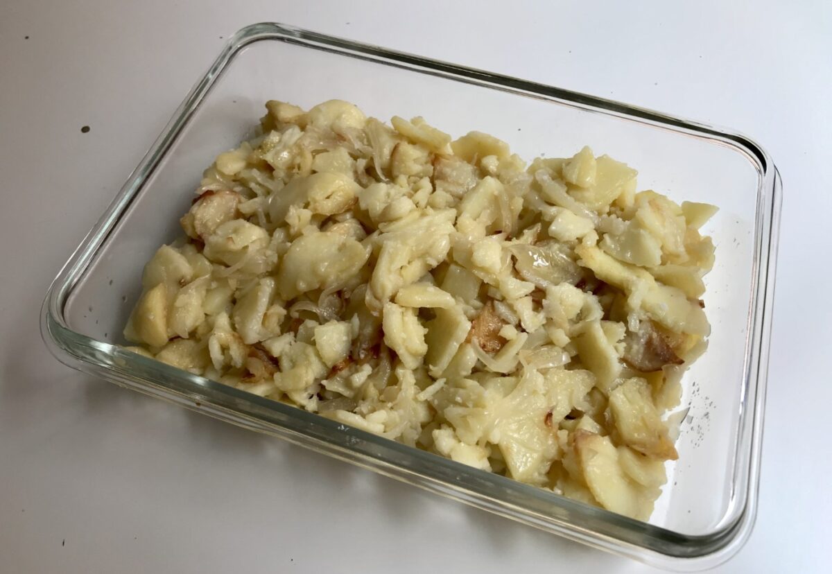 Patatas con bacon y gratinadas con bechamel. Receta fácil paso a paso