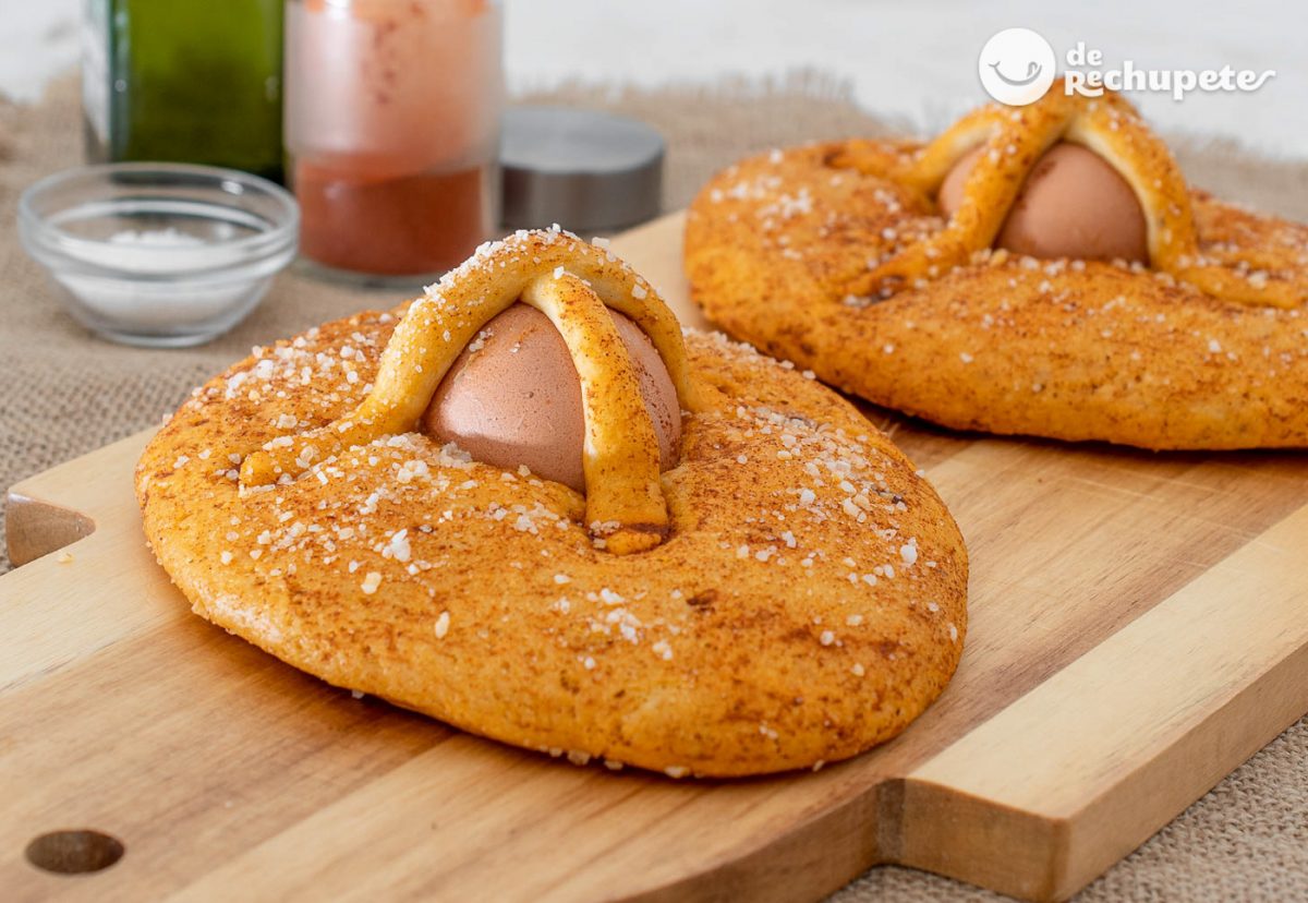 Hornazos de ochíos salados con pimentón. Receta tradicional de Semana Santa en Úbeda y Baeza