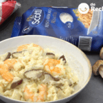 Risotto con boletus y langostinos