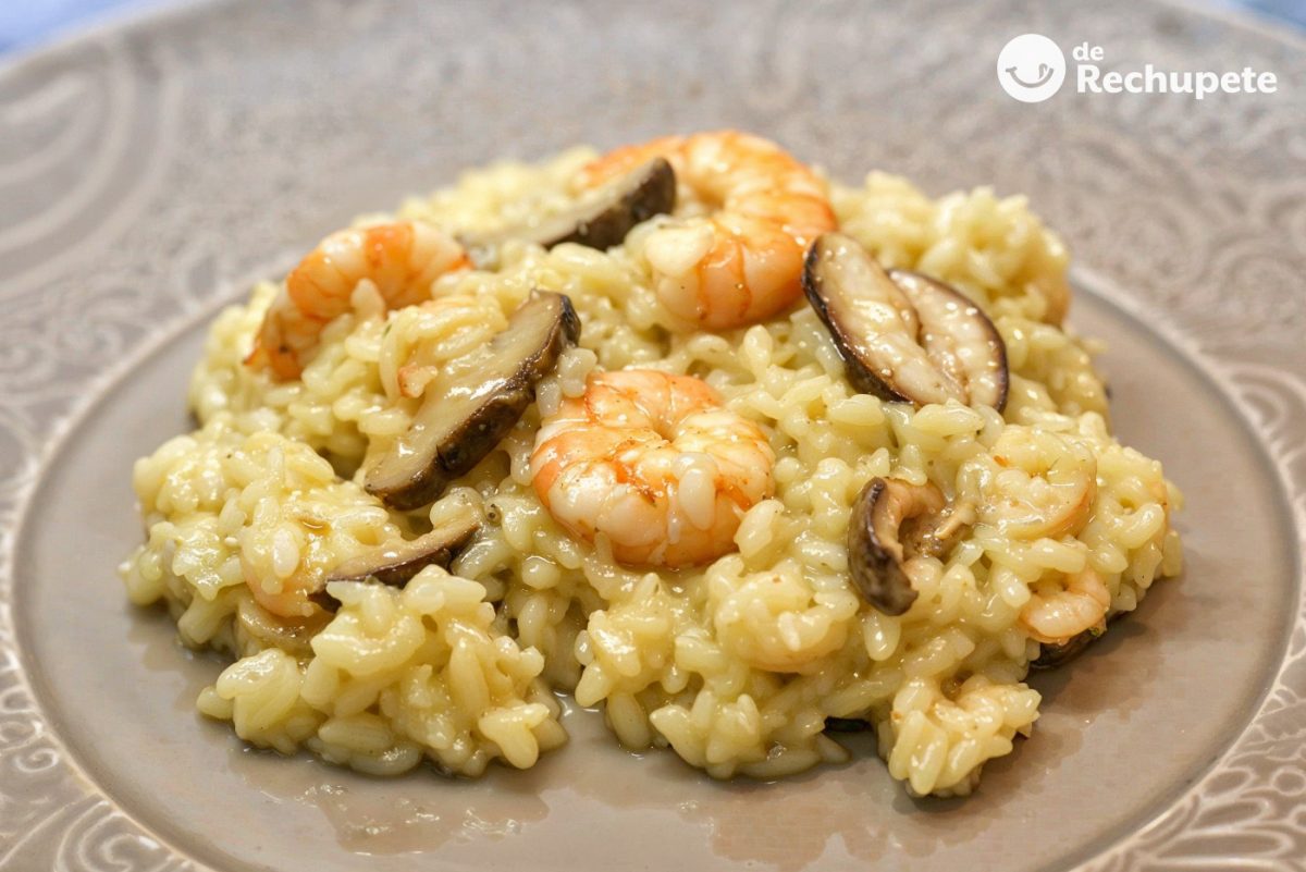 Risotto "Mare monte" con Boletus edulis y langostinos