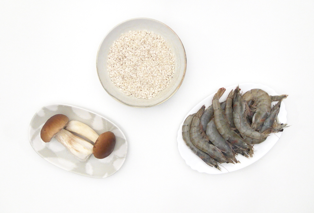 Risotto con boletus y langostinos