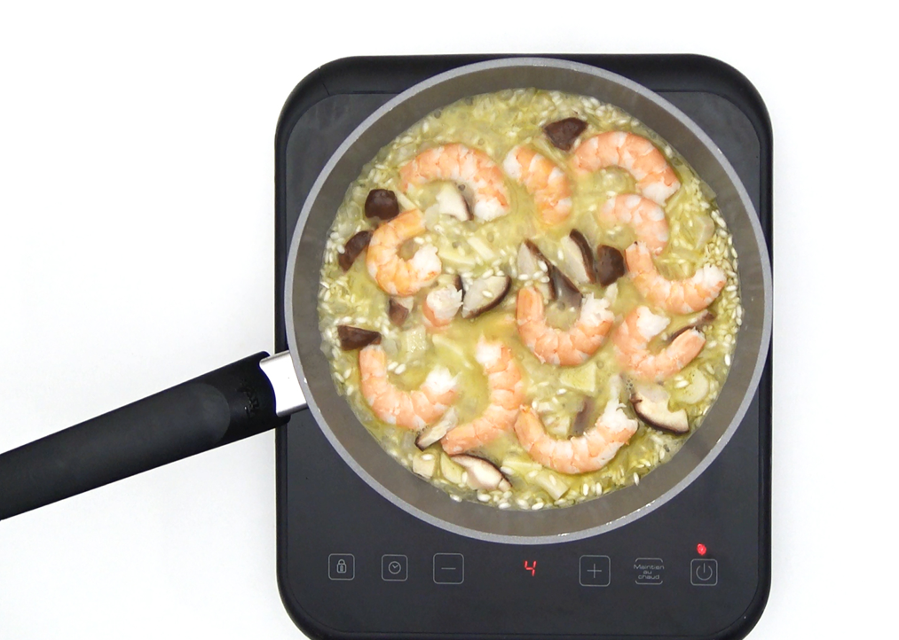 Risotto con boletus y langostinos