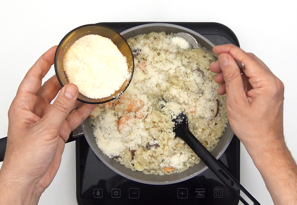 Risotto con boletus y langostinos