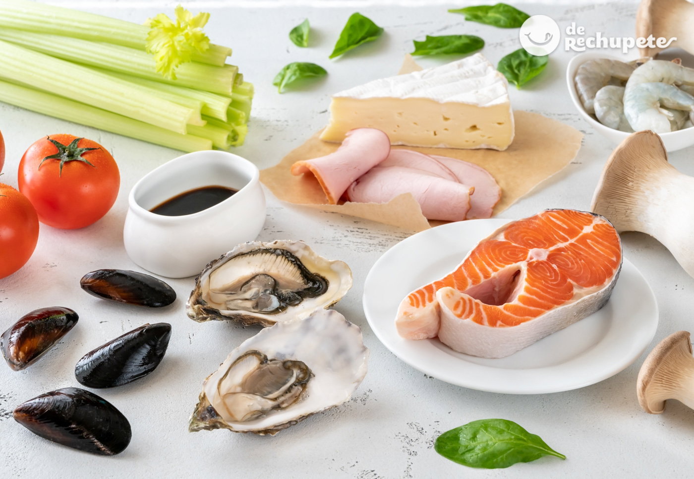 Umami sabores en los ingredientes