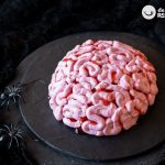 Tarta cerebro. Postre de fresa para Halloween