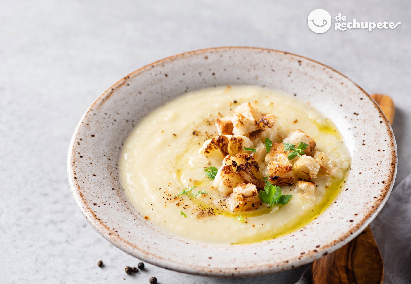 Crema de coliflor con patata y puerro - De Rechupete