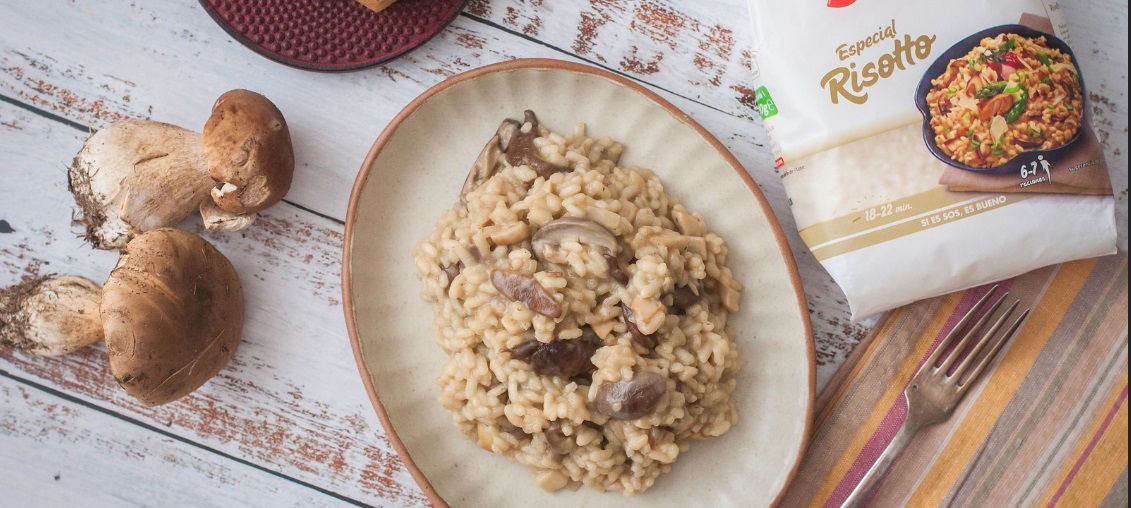 Risotto de Boletus. Receta arroz italiano paso a paso De Rechupete