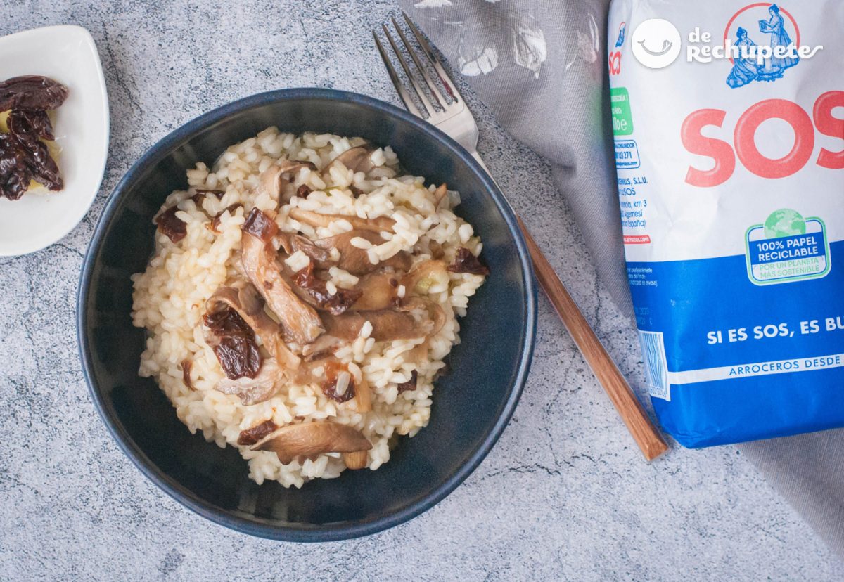 Arroz vegano con setas