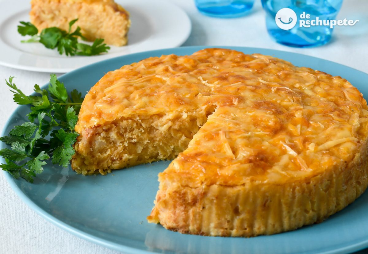 Pastel de bacalao casero. Receta fácil al horno paso a paso