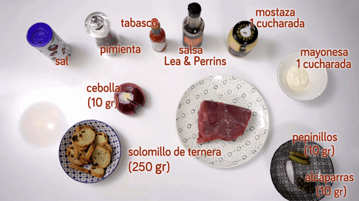 Cómo hacer un Steak Tartar de ternera: ingredientes
