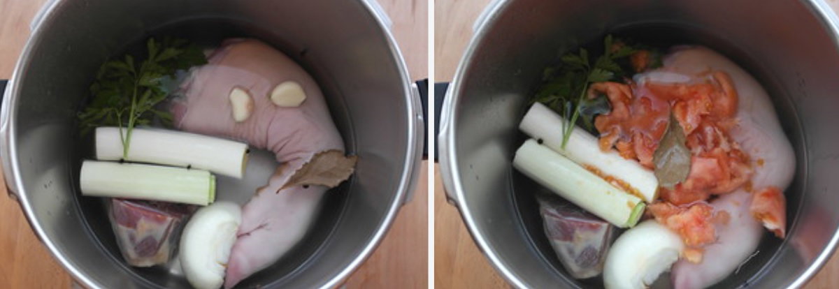 Manitas de cerdo en salsa. Receta de la abuela paso a paso