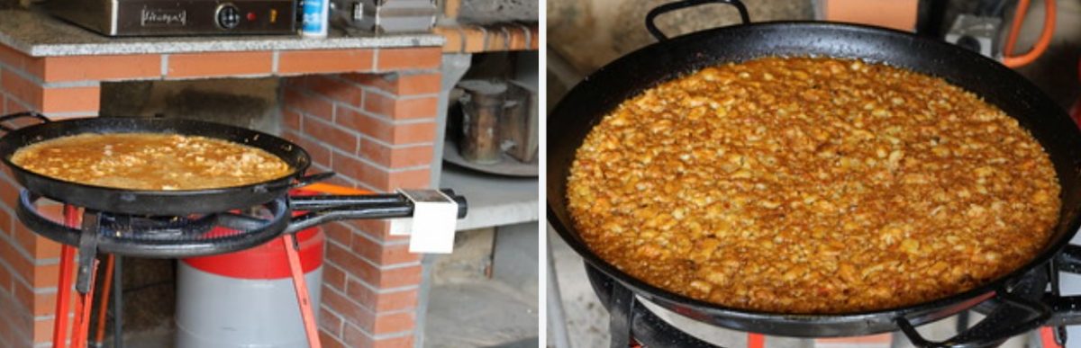 Arroz con sepia y langostinos en paella