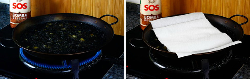 Arroz negro valenciano en paella