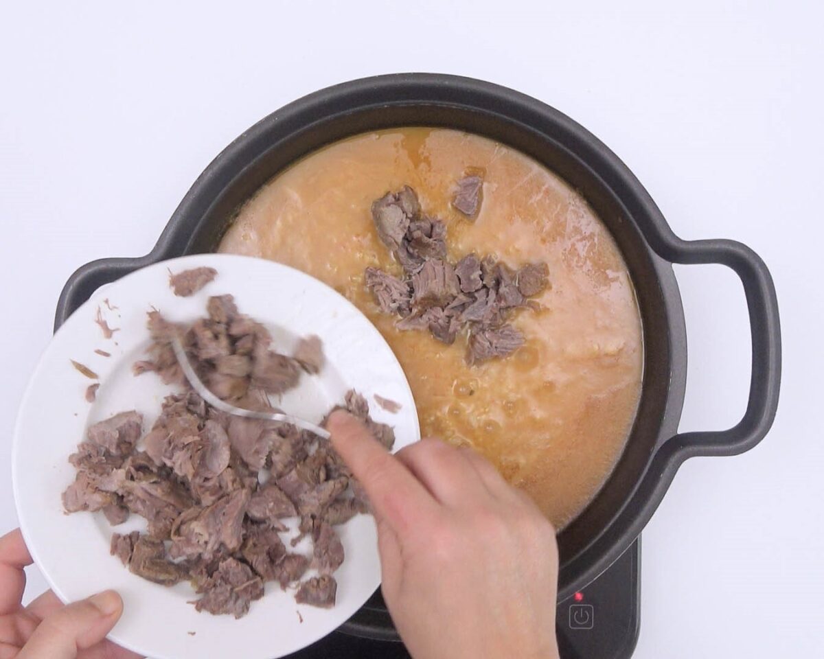 Cómo hacer arroz caldoso con carrilleras