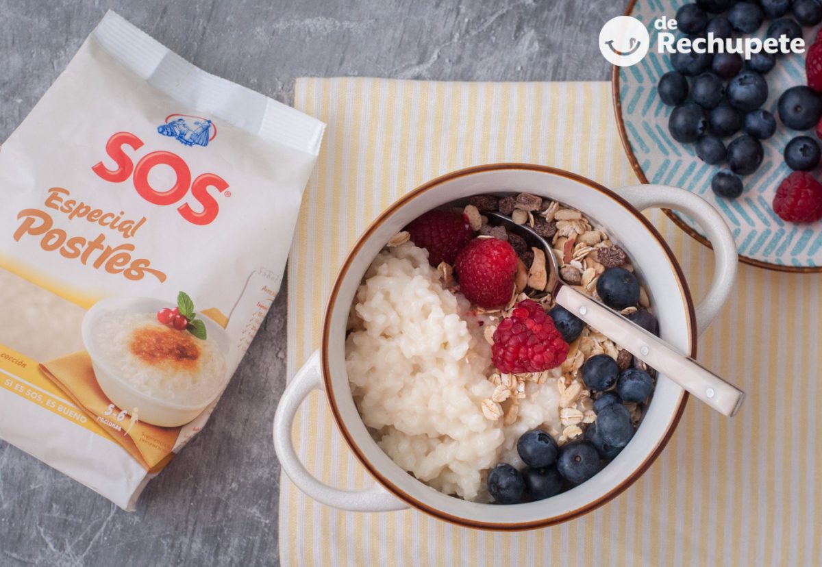 Desayuno dulce de arroz con leche