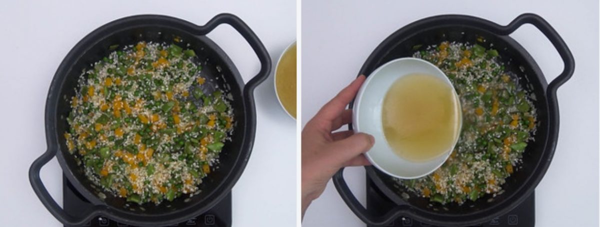 Arroz con verduras. Receta fácil para niños y toda la familia