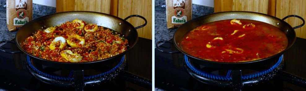 Paella de marisco, arroz tradicional valenciano