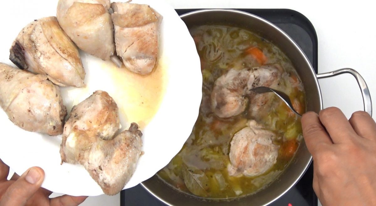 Pollo en escabeche. 2 recetas, al estilo tradicional y en olla exprés