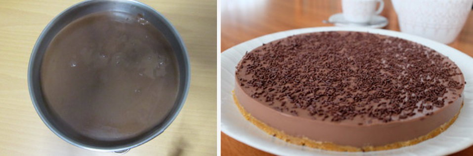 Tarta de cuajada con chocolate