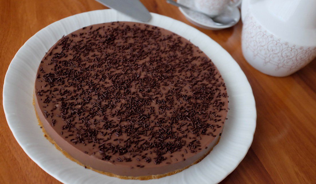 Tarta de cuajada con chocolate