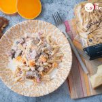 Casarecce alla Norcina. Pasta con salchichas, calabaza y setas
