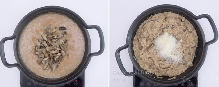 Risotto ai funghi. Risotto con champiñones y setas variadas