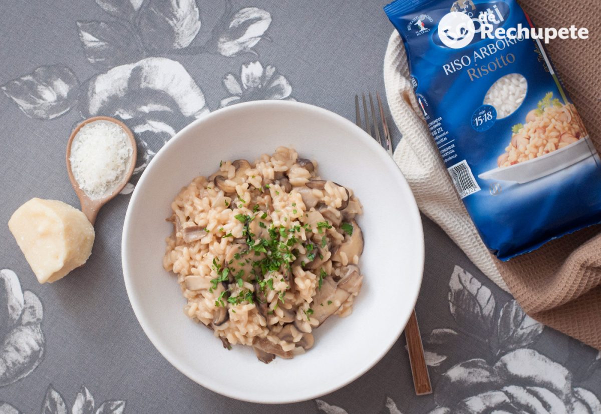 Risotto ai funghi. Risotto con champiñones y setas variadas