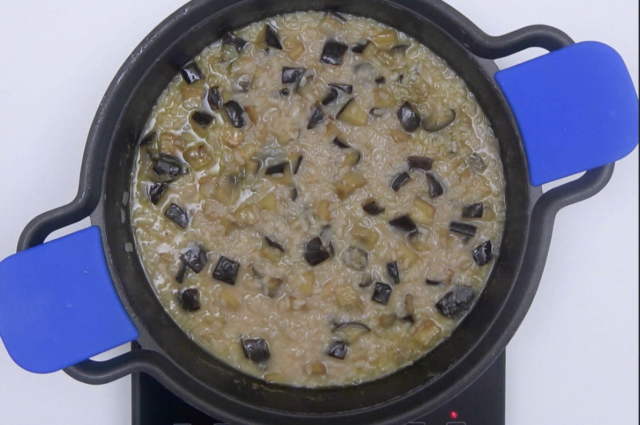 Arroz meloso con berenjena